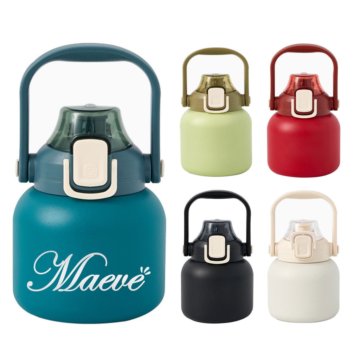 20 oz Insulated Water Bottle w/ Straw & Handle 2