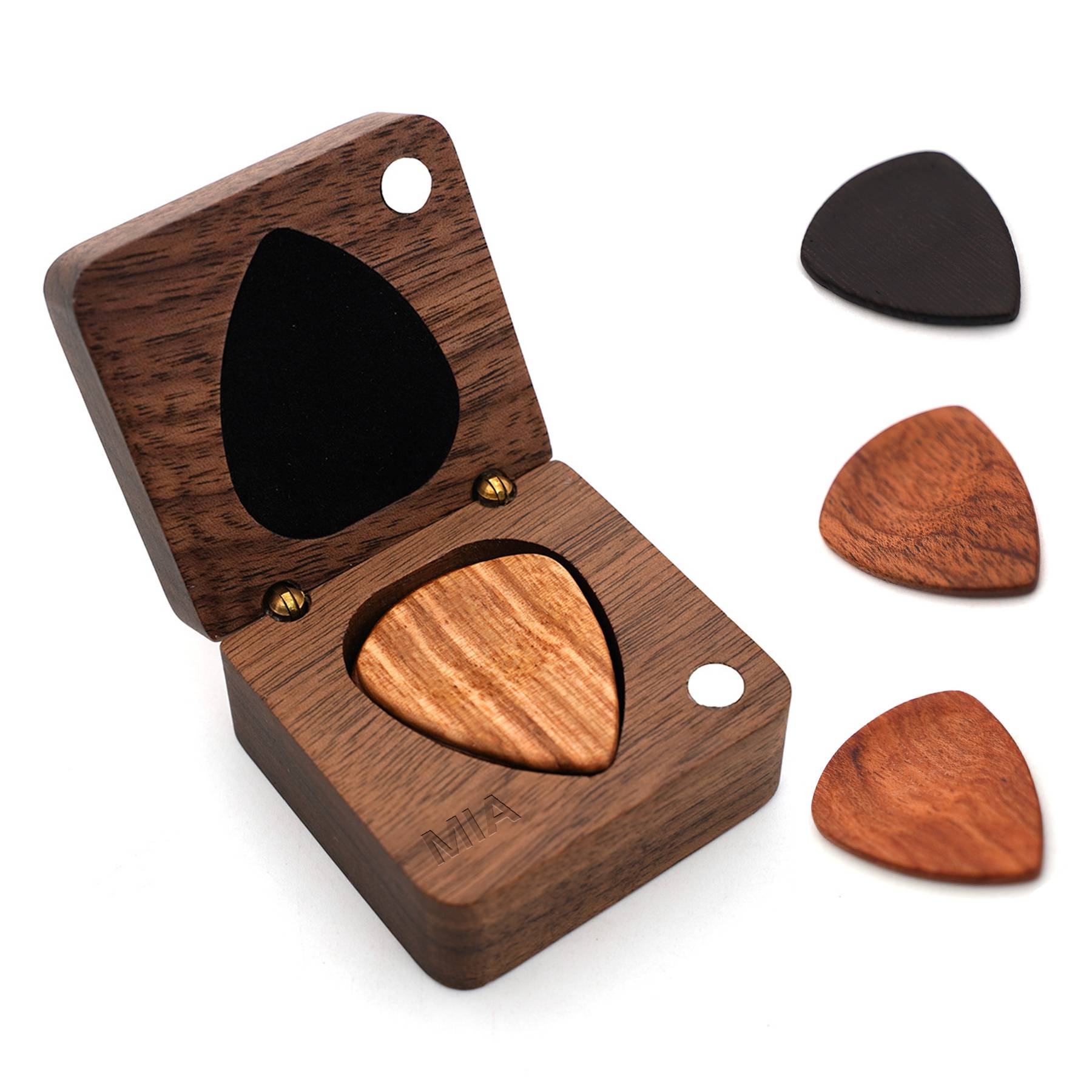Wooden Guitar Pick Box Set 3