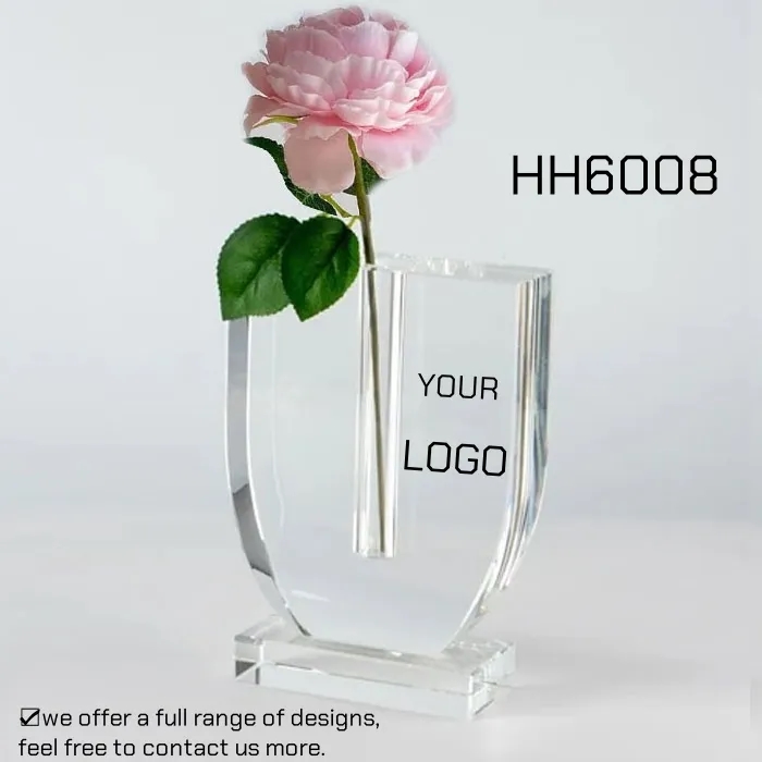 U shape Crystal Bud Vase for Flowers Table and Centerpiece 2