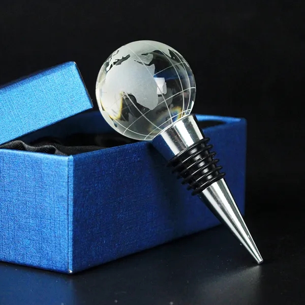 Crystal World Globe Wine Bottle Stopper 2