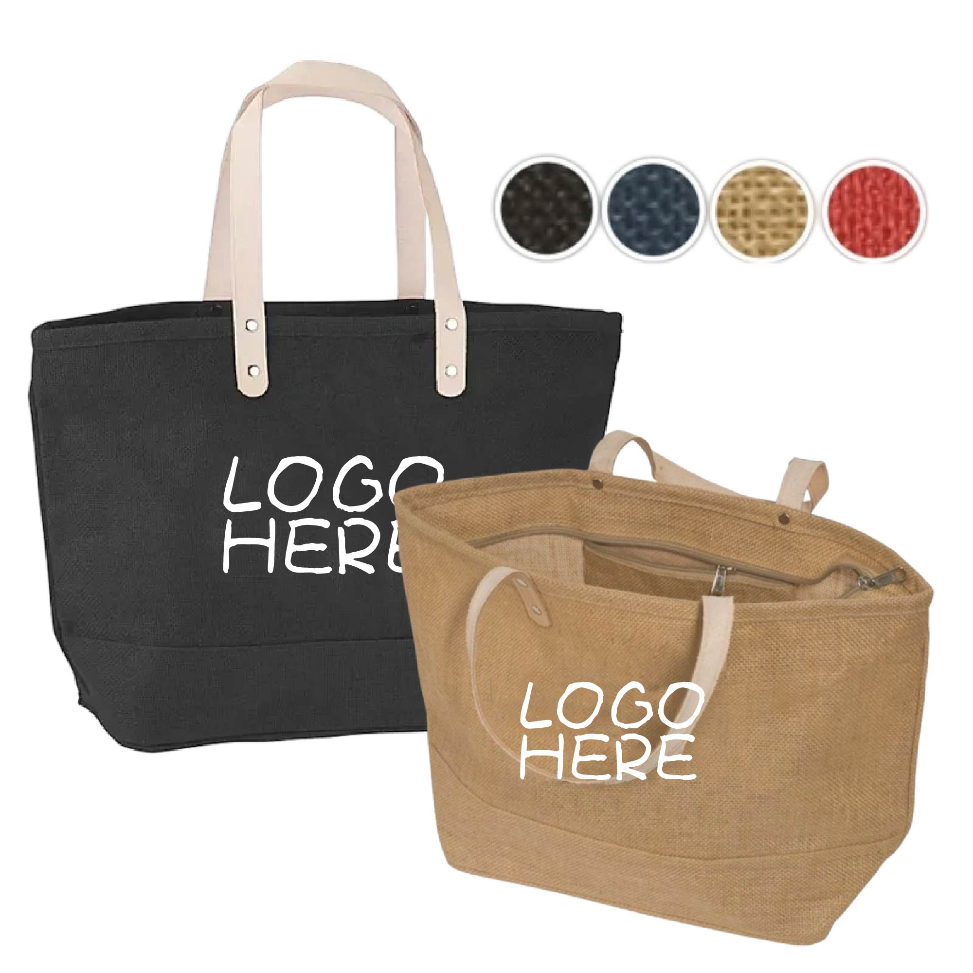 Zipper Jute Tote 1