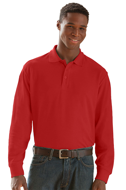 Long Sleeve Soft-Blend Double-Tuck Pique Polo 34