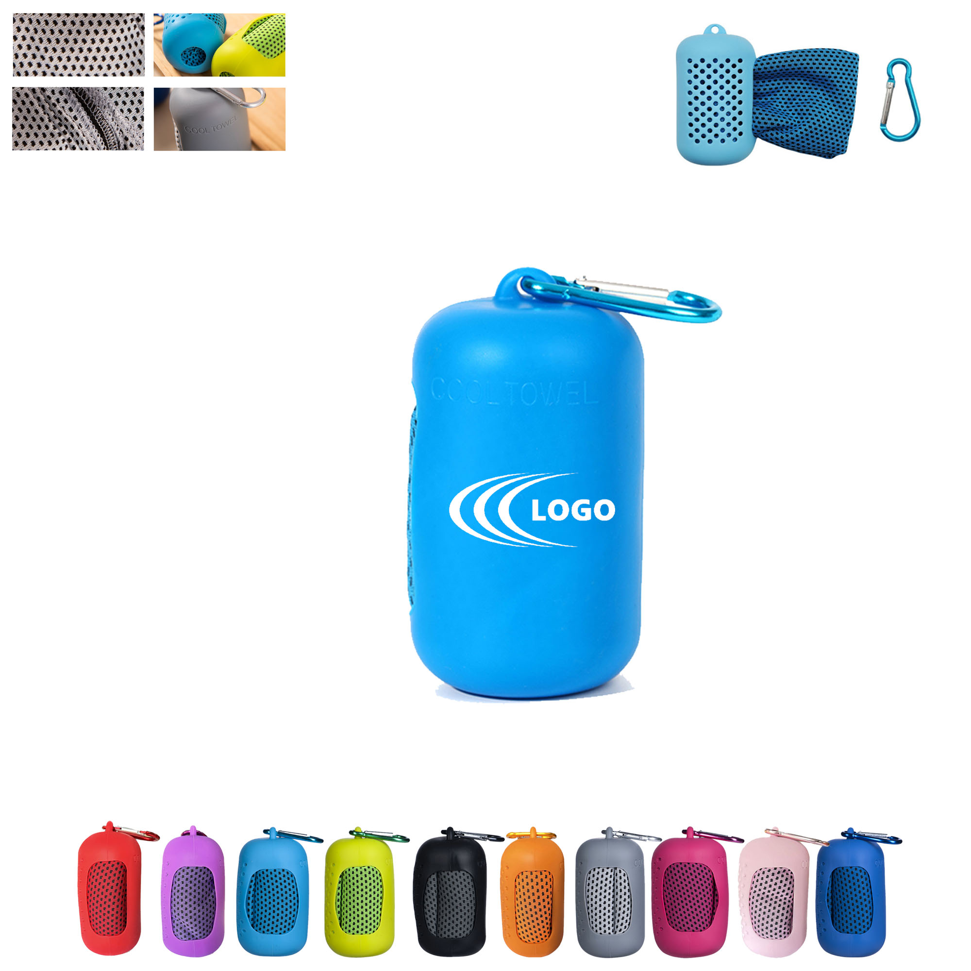 Quick Dry Polyester Towel With Carabiner Clip 5
