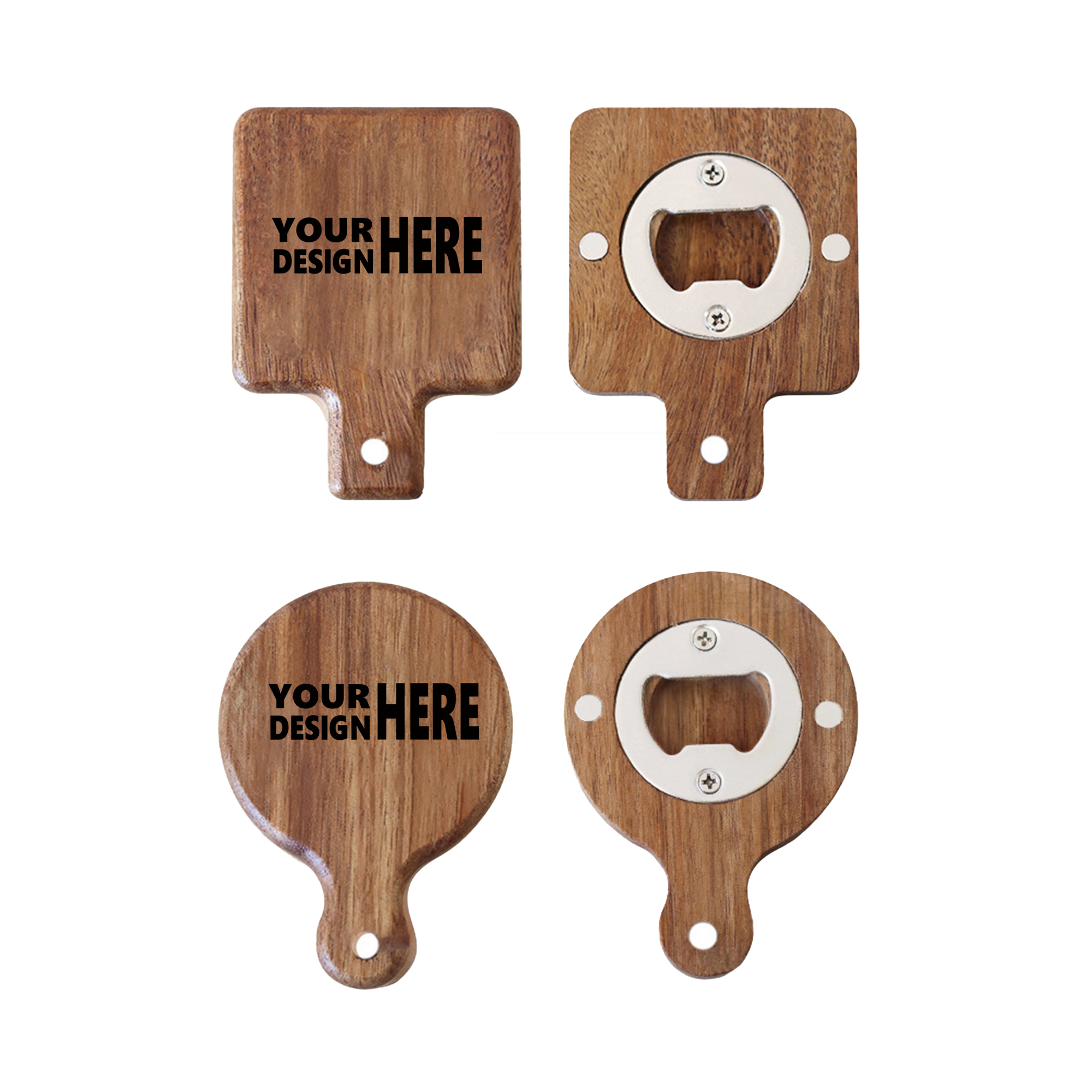 Wooden Bottle Opener with Magnetic Fridge Sticker 2