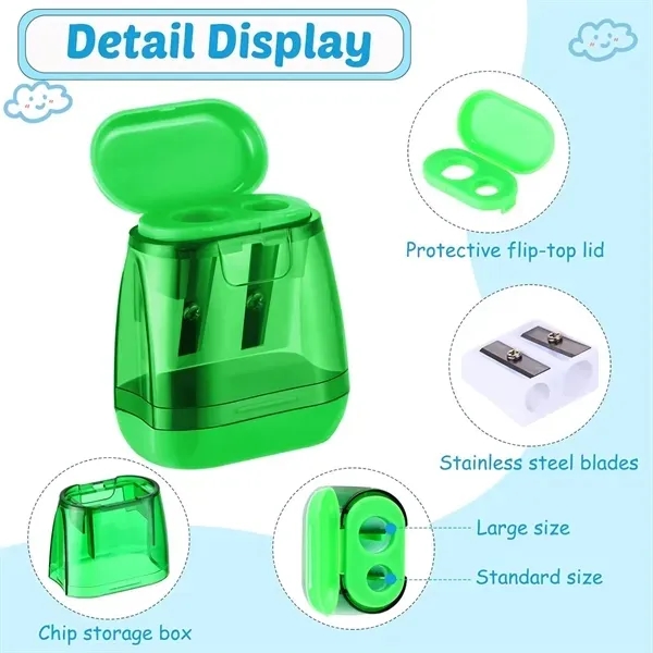 Compact Dual Hole Pencil Sharpener - Portable Design 7