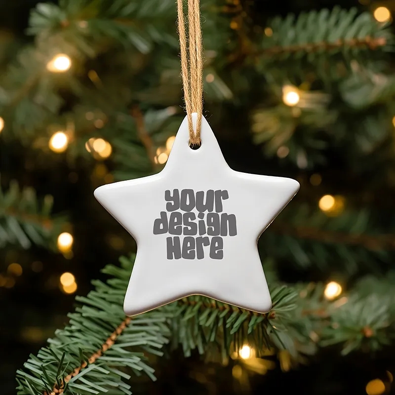 Full Color Ceramic Star Ornament 2