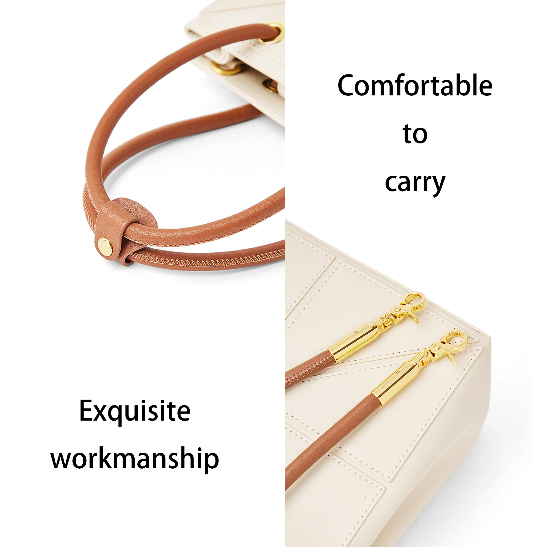 Genuine Leather Light luxury hand-held shoulder bag 7