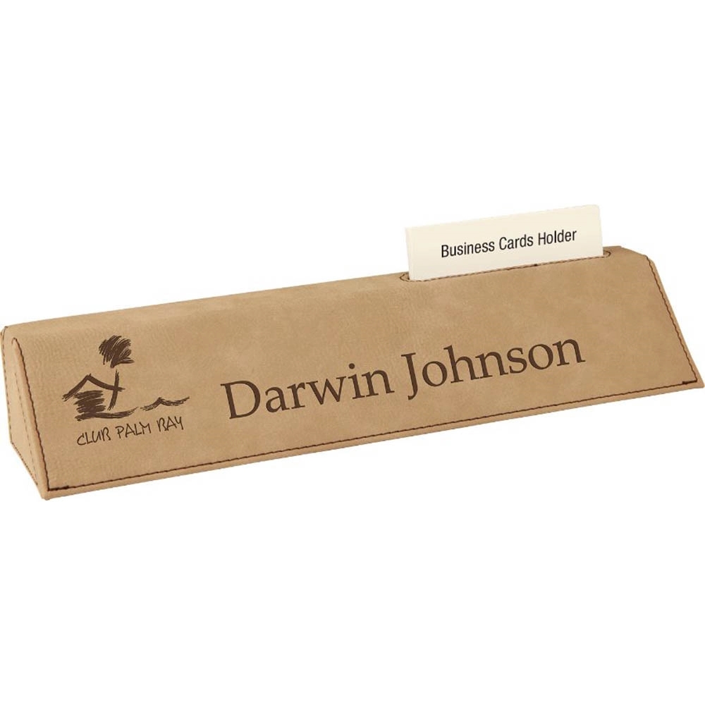 Leatherette Desk Wedge w/Business Card Holder 5