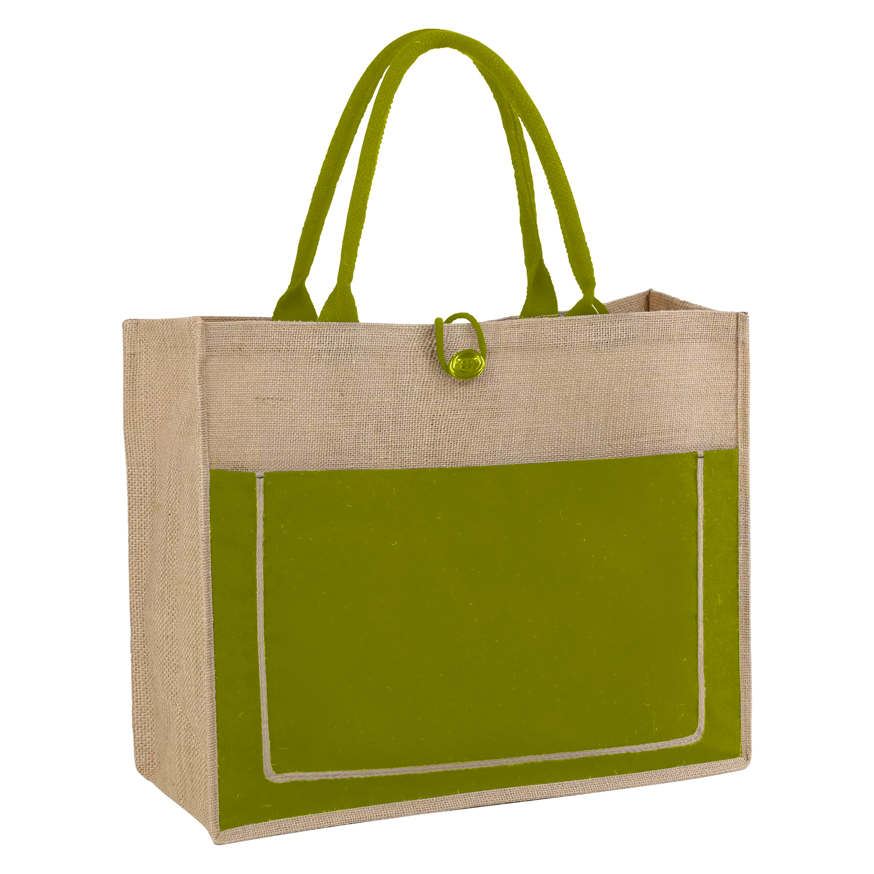 Jute Shopping Pocket Tote Bag With Gusset (11.8'' x 13.8'' x 5.5'') 6