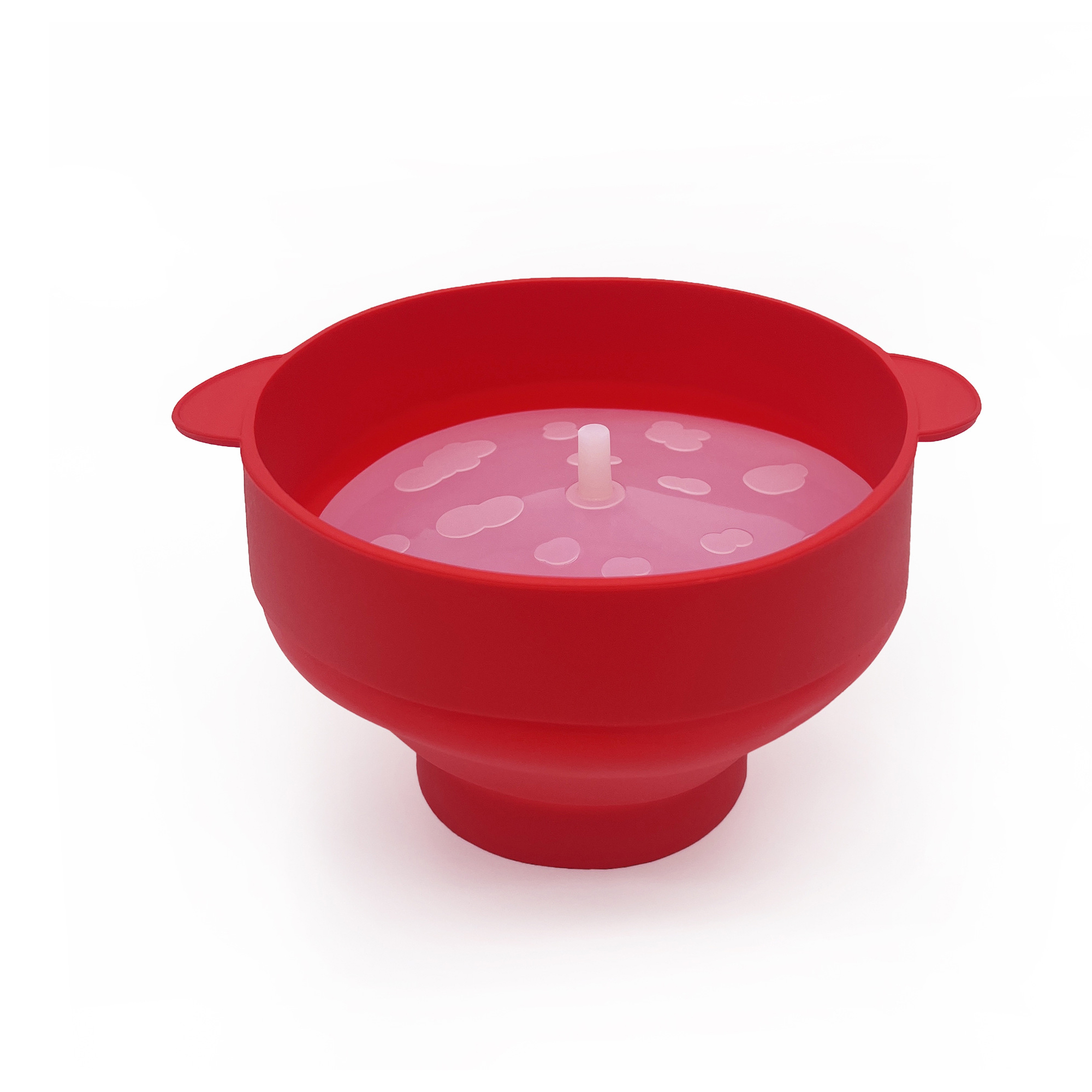 Collapsible Silicone Popcorn Bowl With Lid 9.5" x 7.9" x 2.4" 9