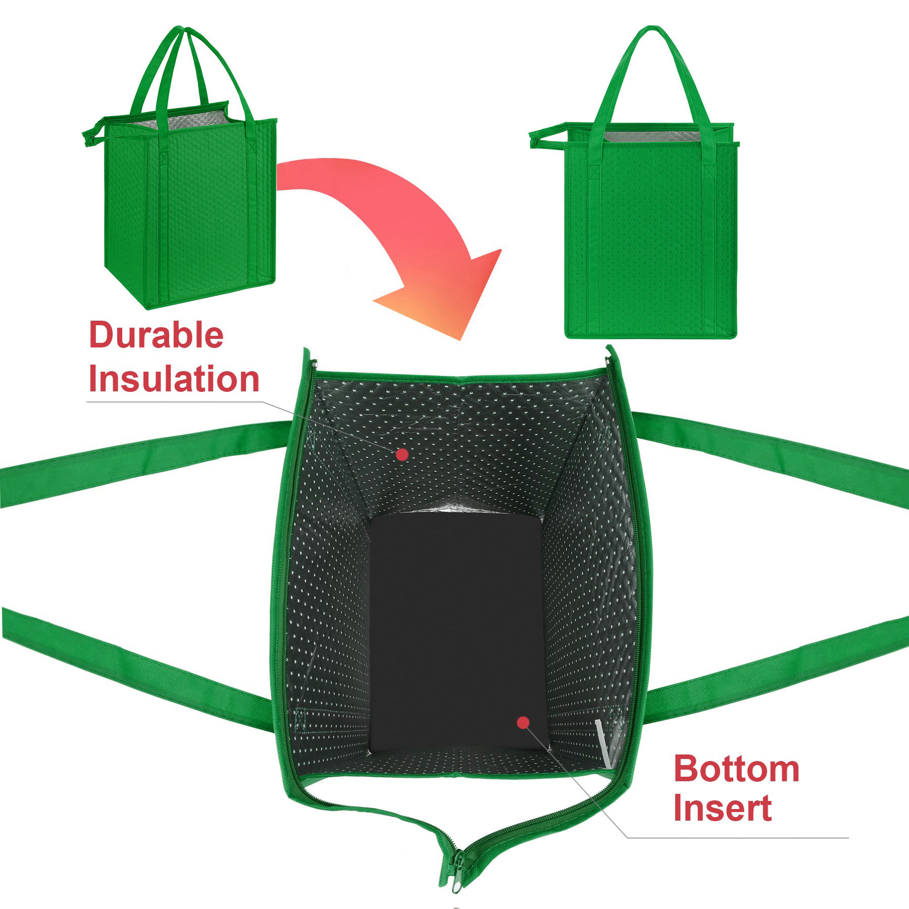 Thermal Non-Woven Insulated Cooler Tote Bag-13"X15"X10"(Ocean) 11