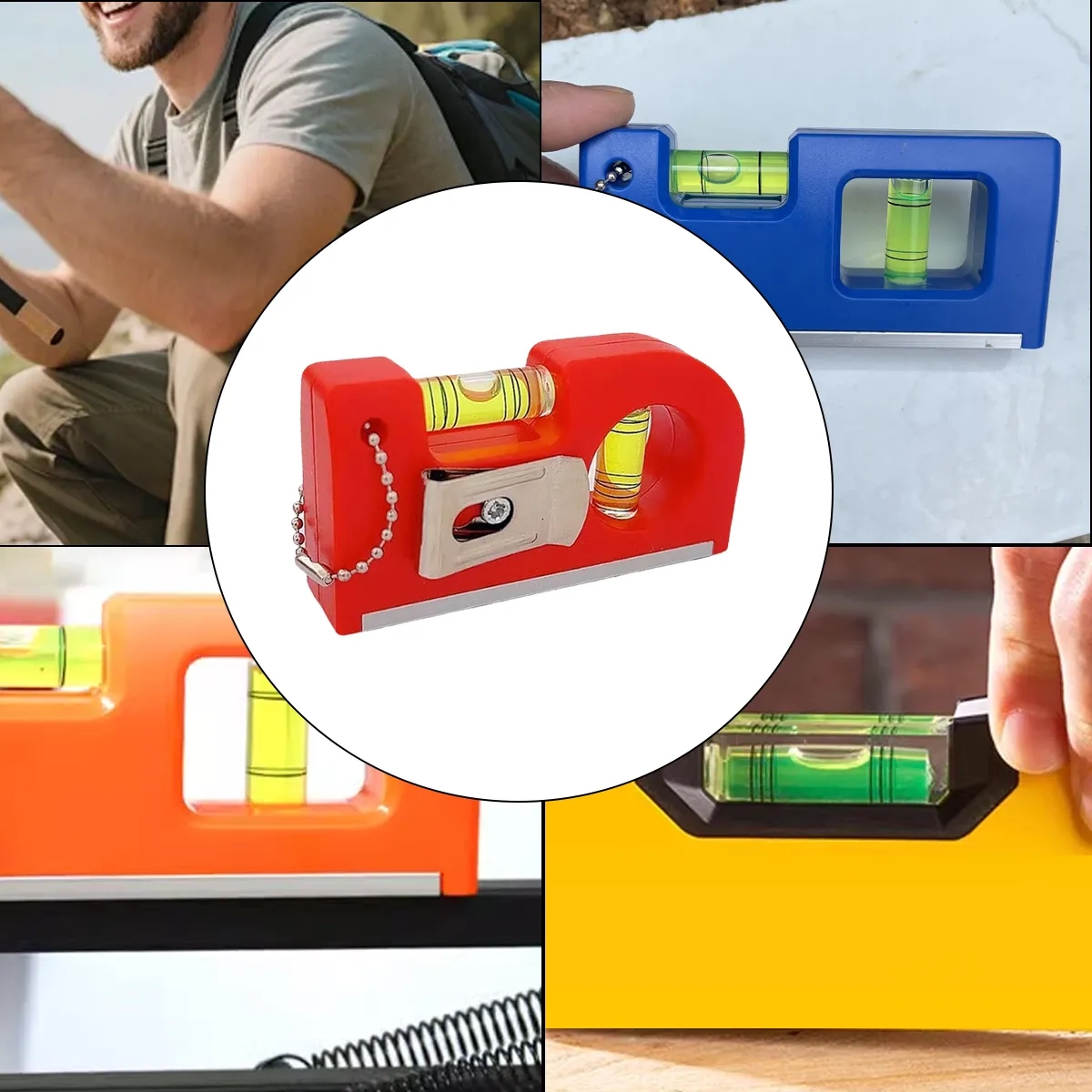 Mini Multi Tool Level With Pencil Sharpener And Keychain 6