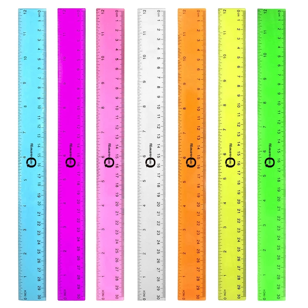12" Color Transparent Plastic Ruler 2