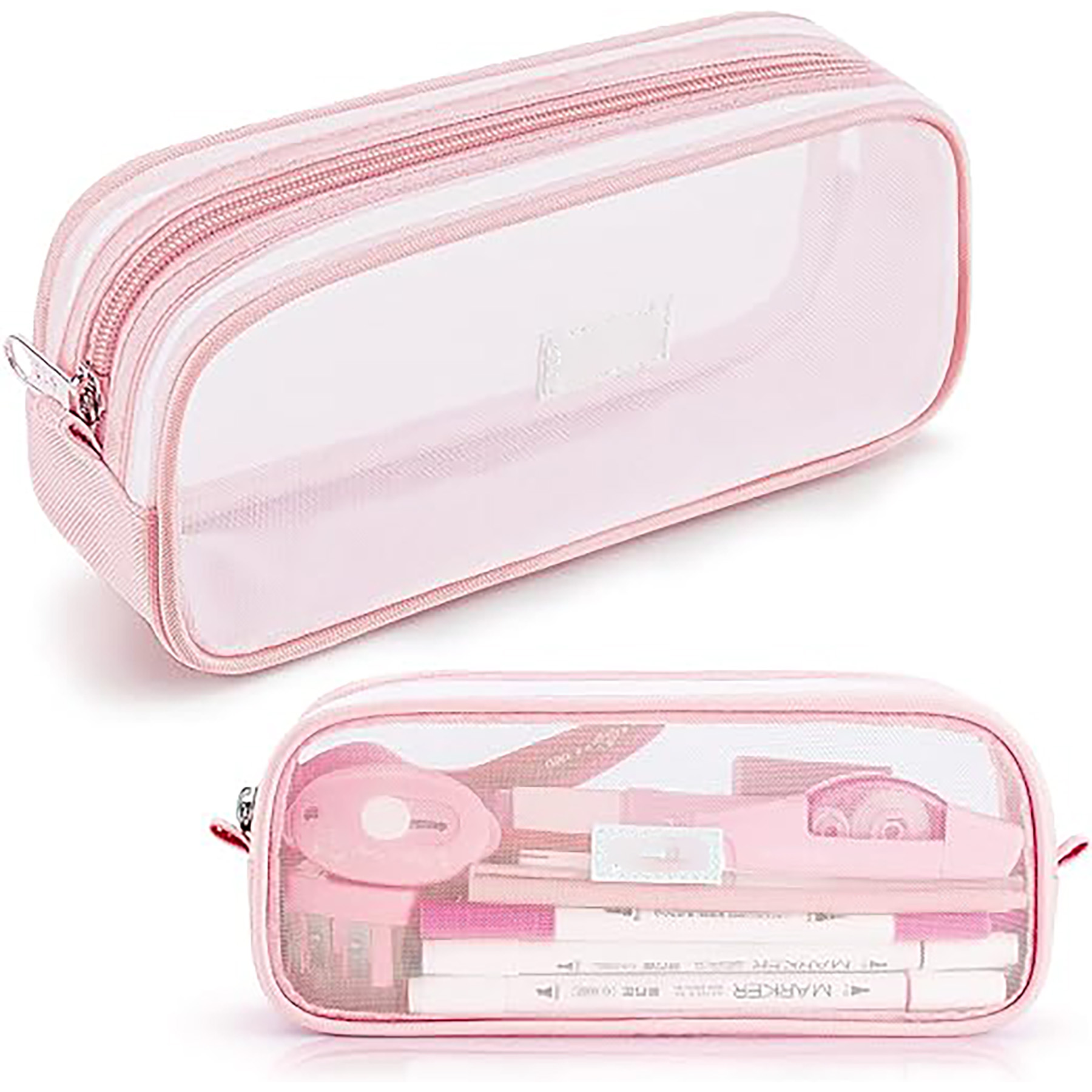 Zipper Grid Mesh Stationery Bag 1
