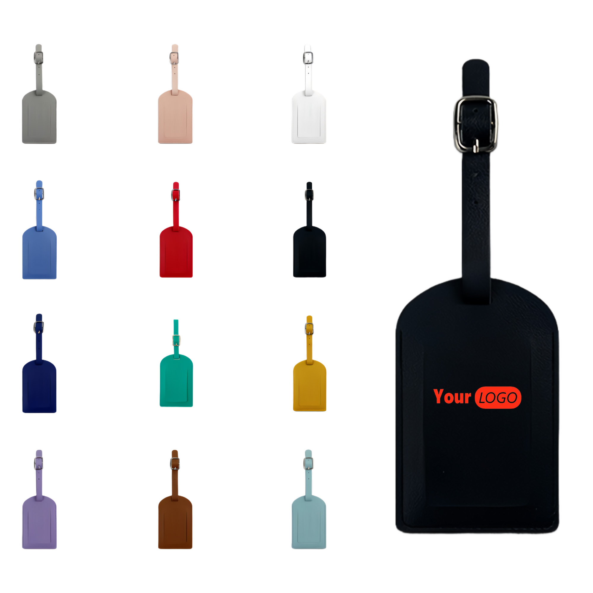 Minimalist PU Leather Boarding Luggage Tag 2
