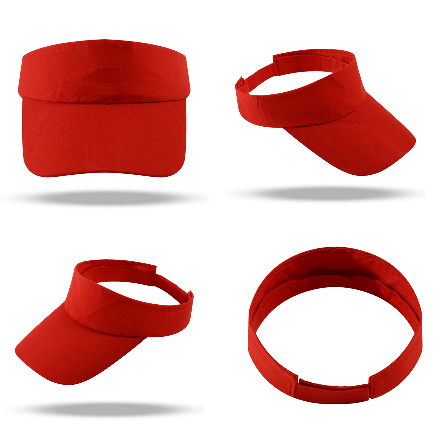 Stock Solid Color Poly Peach Skin Visor w/Velcro Back Fastener 7
