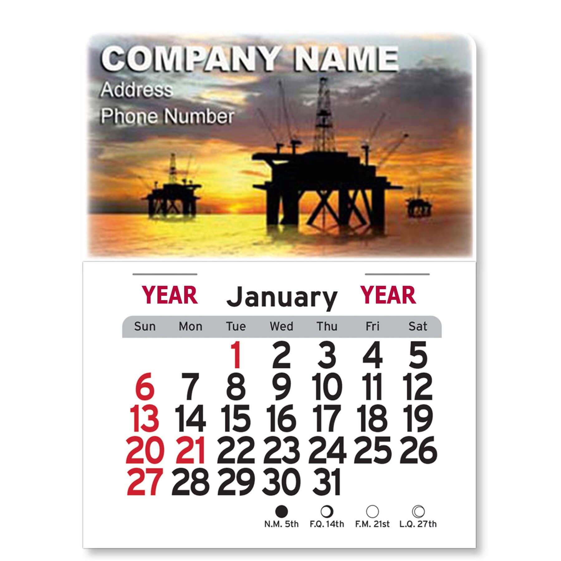 Adhesive Peel-N-Stick® Calendar - Rectangle 18
