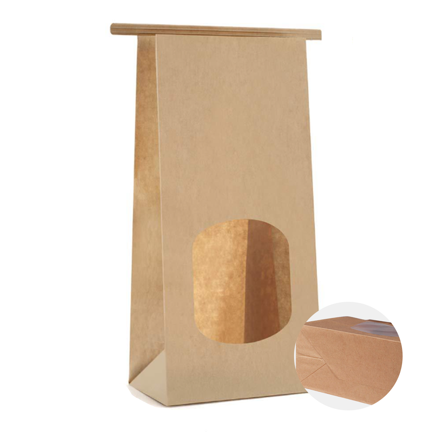 Window opening oil proof kraft paper food packaging bag 5