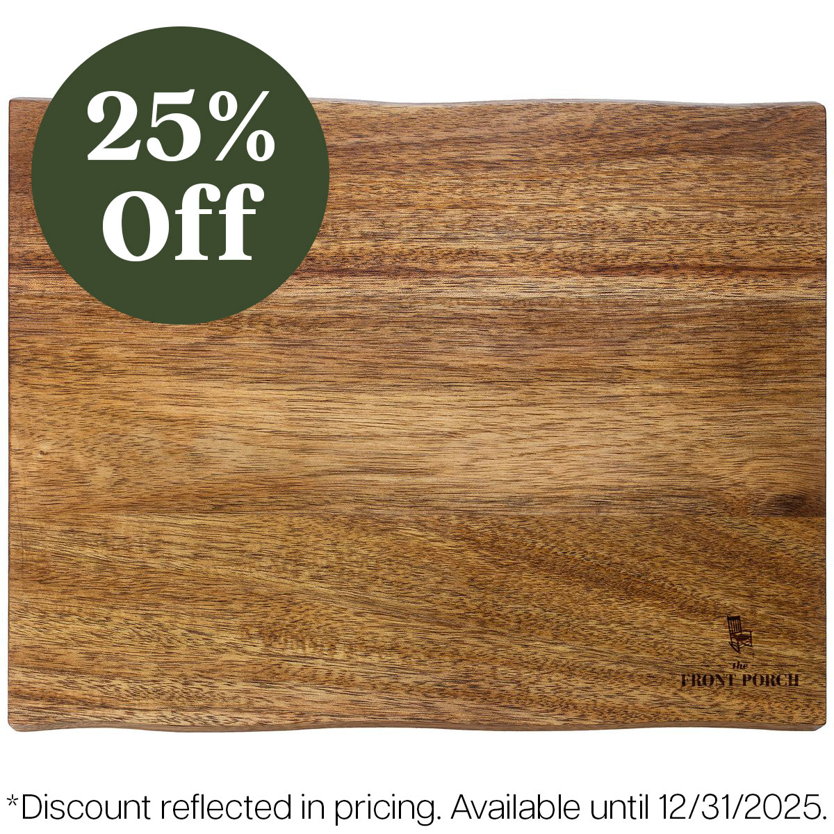 13" Acacia Charcuterie Board with Natural Style Edges 5