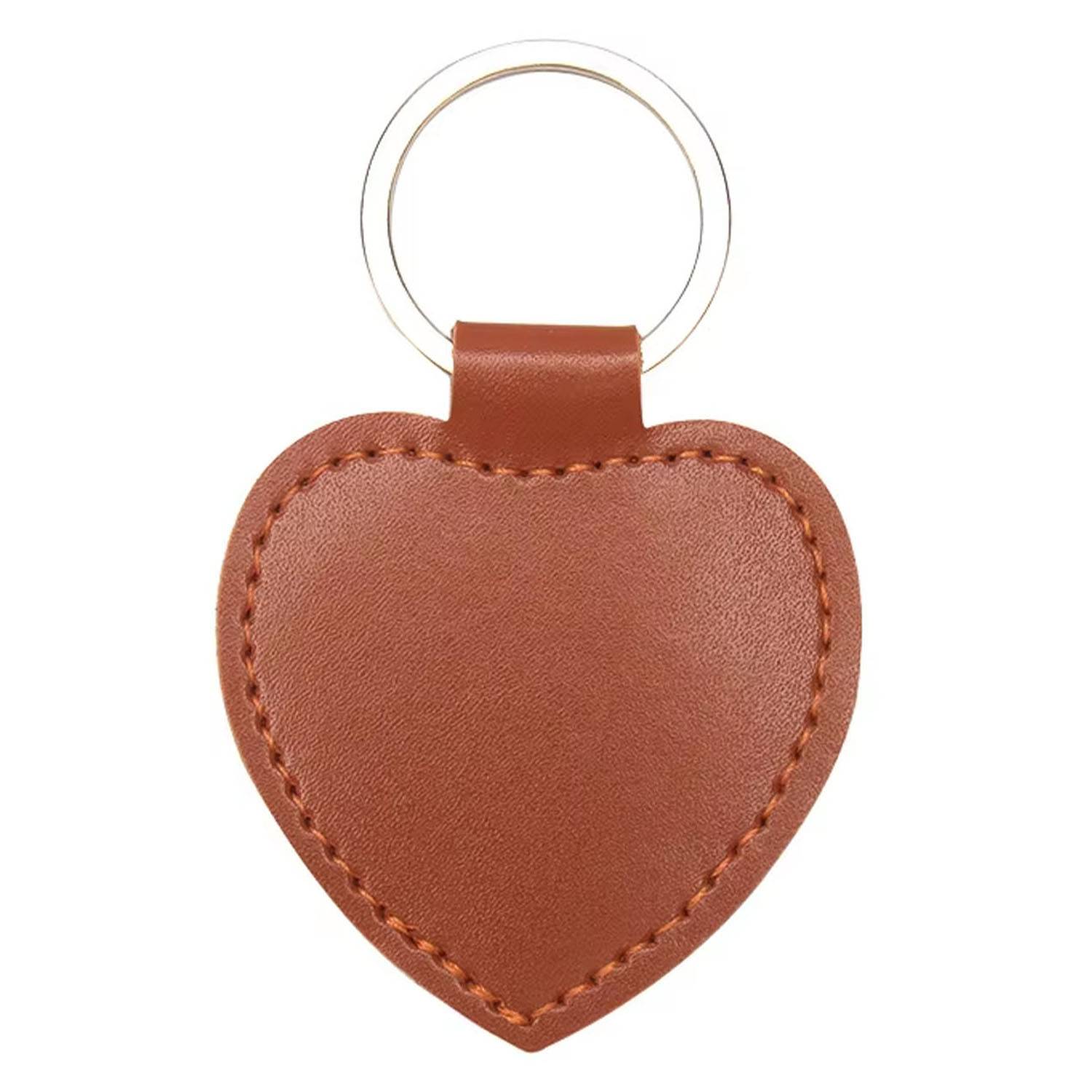 PU Leather Heart Shaped Keychain 3
