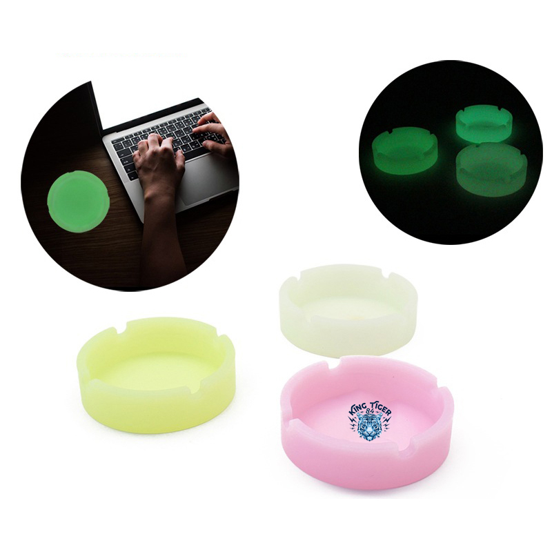 Round Heat Resistant Luminous Silicone Ashtray 2