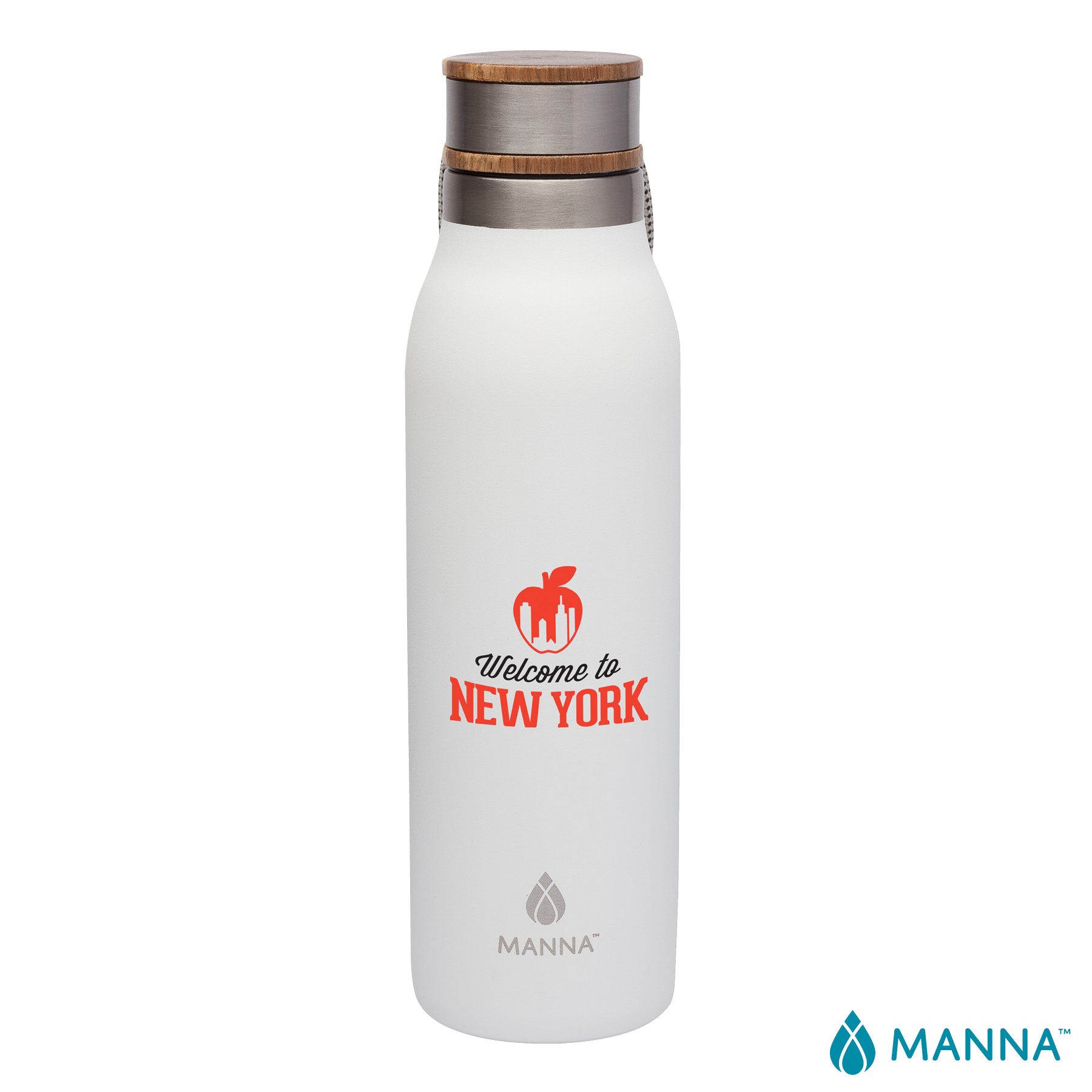 Manna™ 18 oz. Ascend Stainless Steel Water Bottle w/ Acacia Lid 25