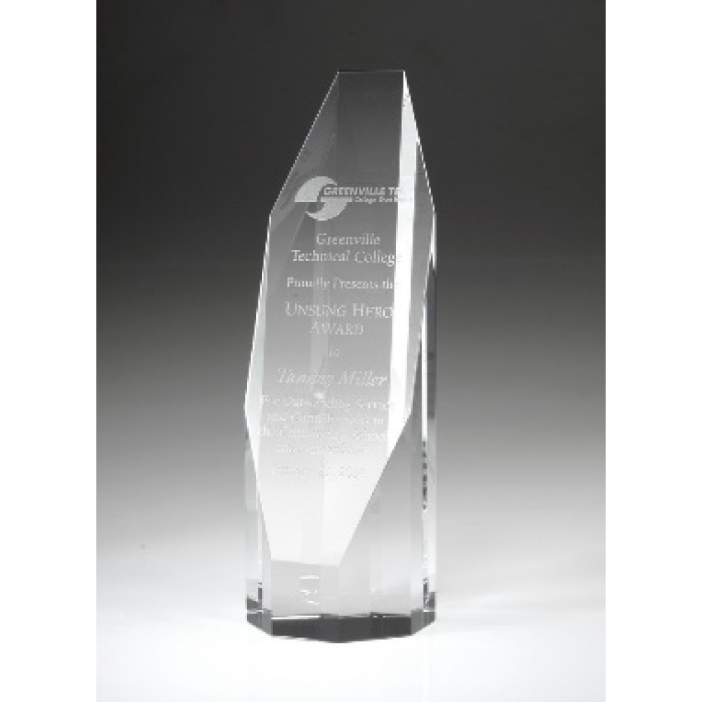 Octagon Tower Glass Award 8 "