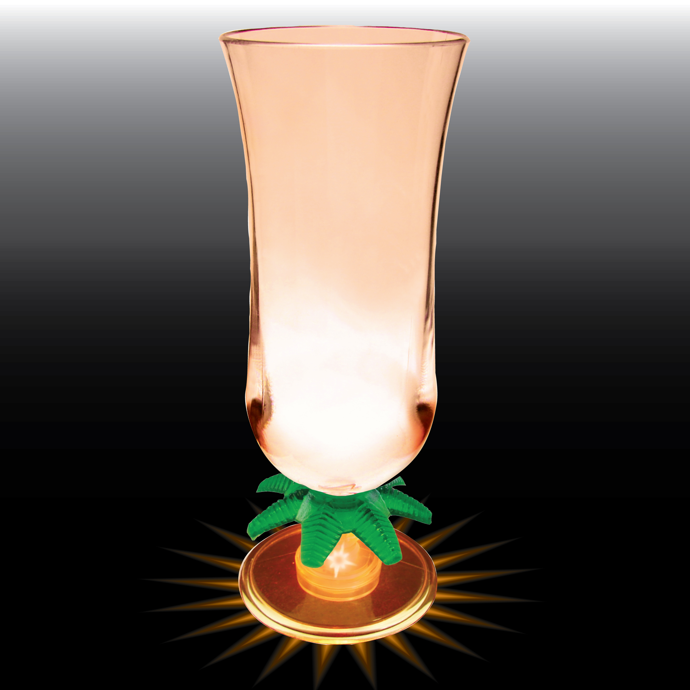 15oz Light Up Plastic Palm Tree Stem Hurricane Glass