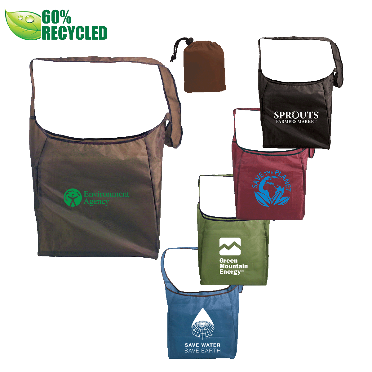 RPET Fold-Away Sling Bag 15