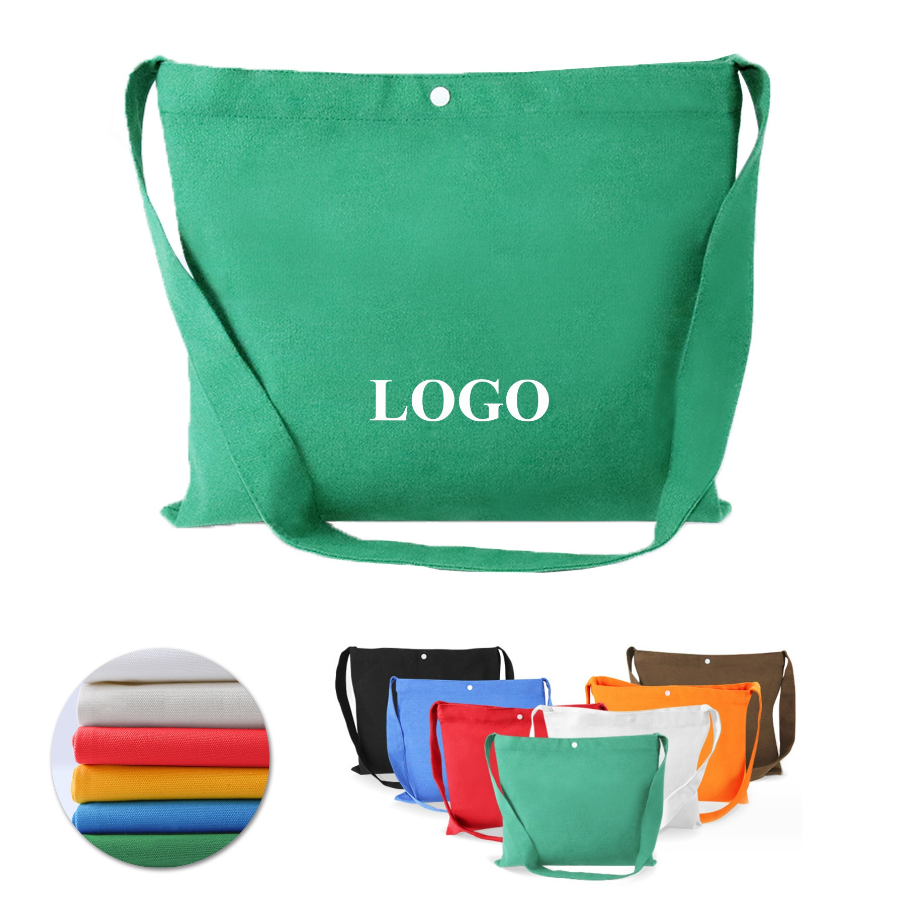 12 oz Canvas Tote With Button 5