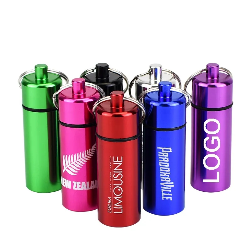 Large Aluminum Pill Tube Key Chain 1