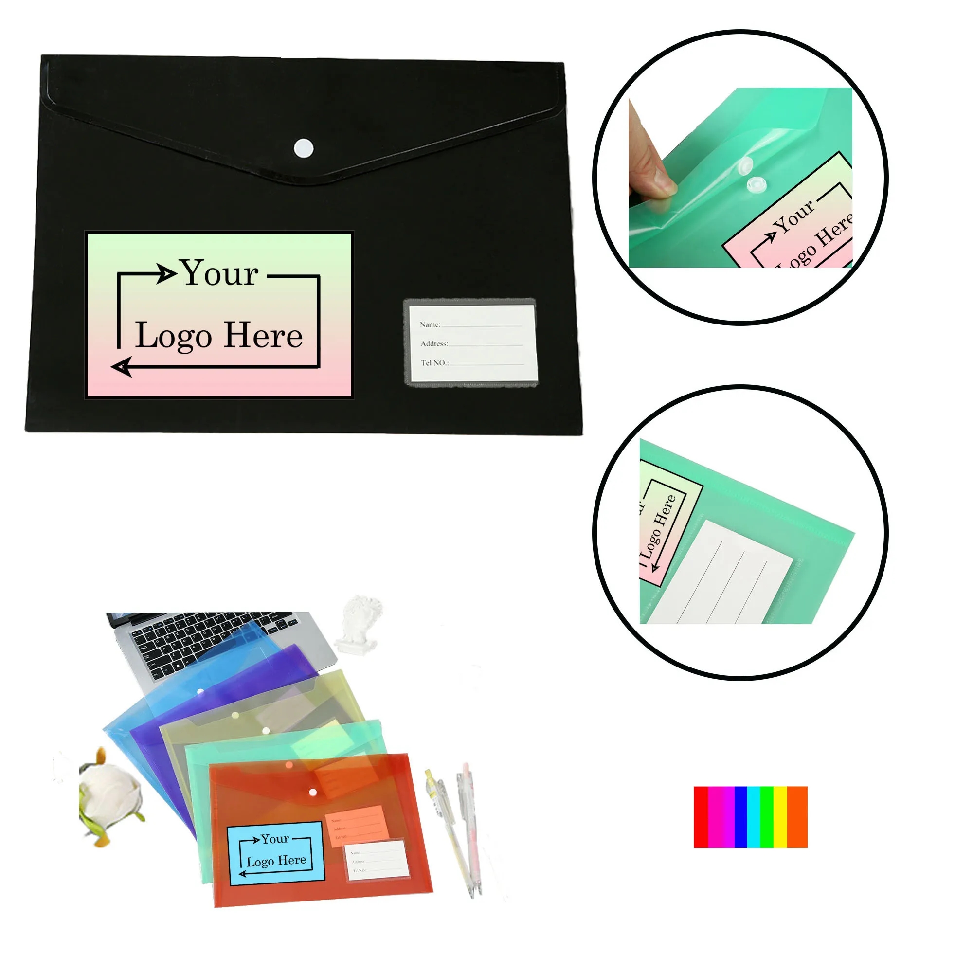 Full Color Silkscreen Plastic Clear File Folder