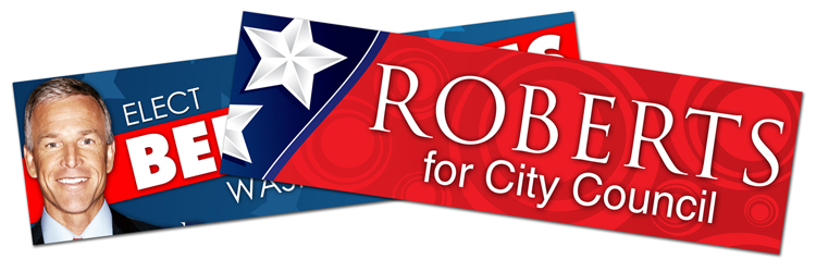 Political Campaign Bumper Sticker / Decal - 8.625x2.5 3