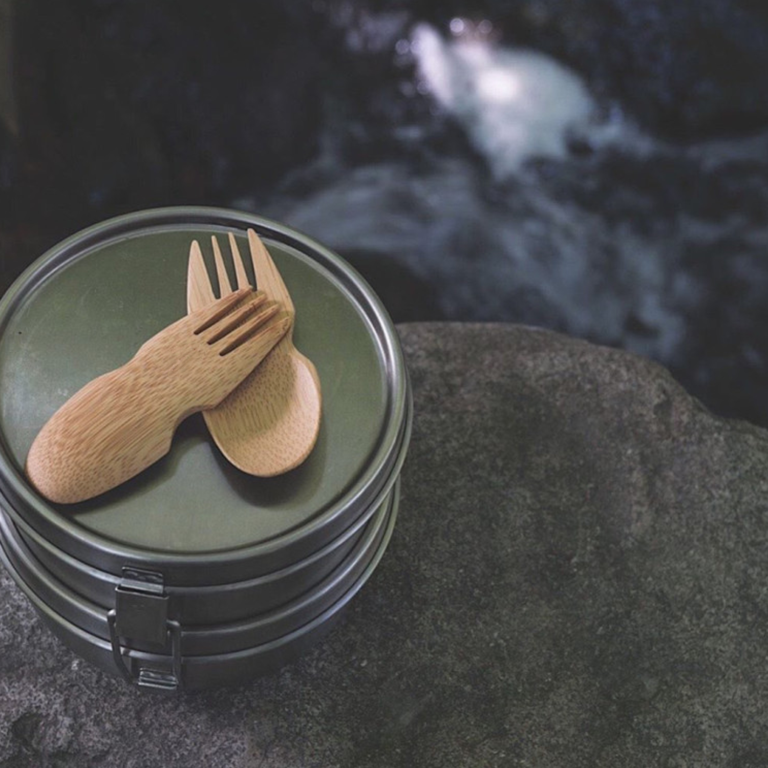 Mini Bamboo Fork and Spoon Combo 4