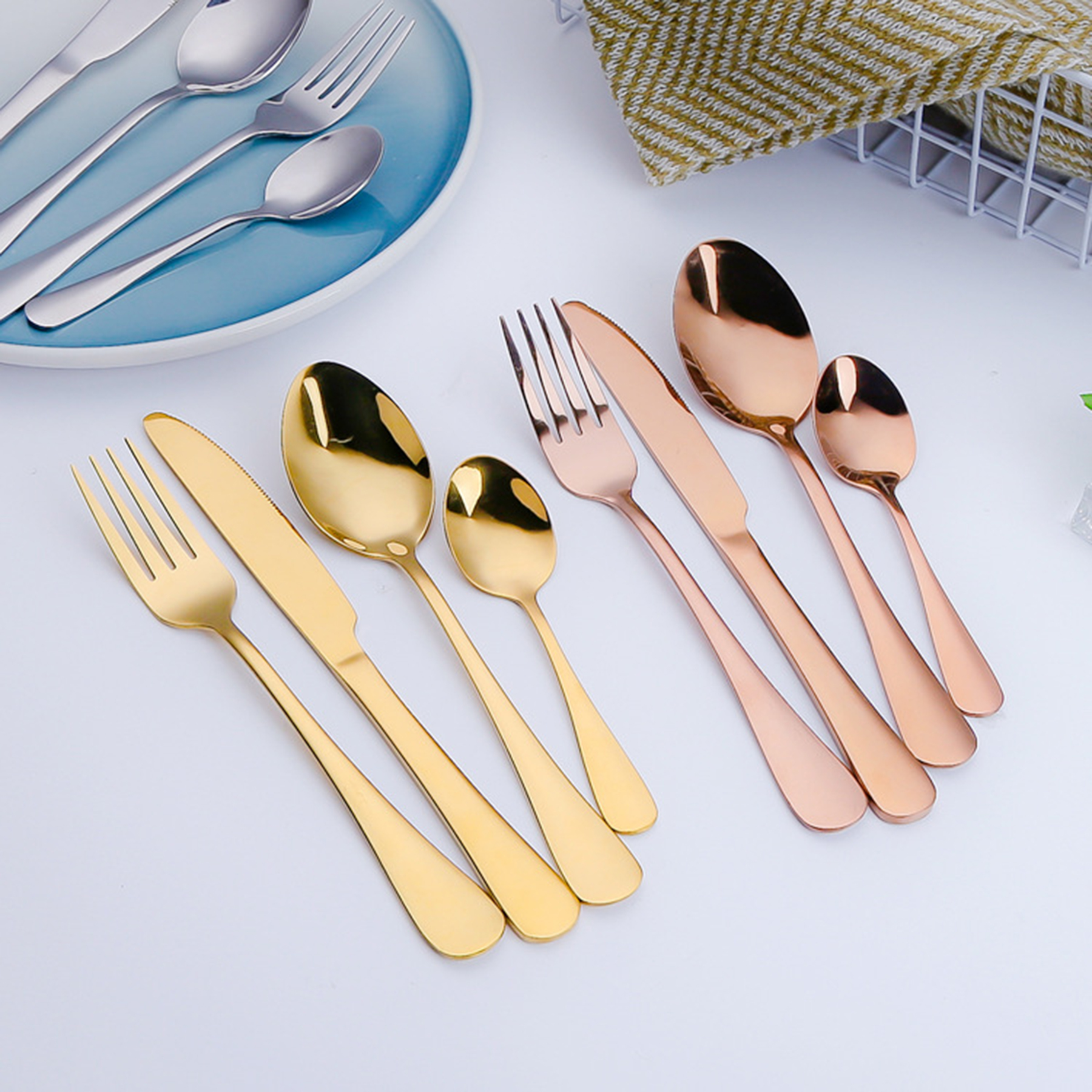 24pcs Steel Tableware Set With Gift Box 2
