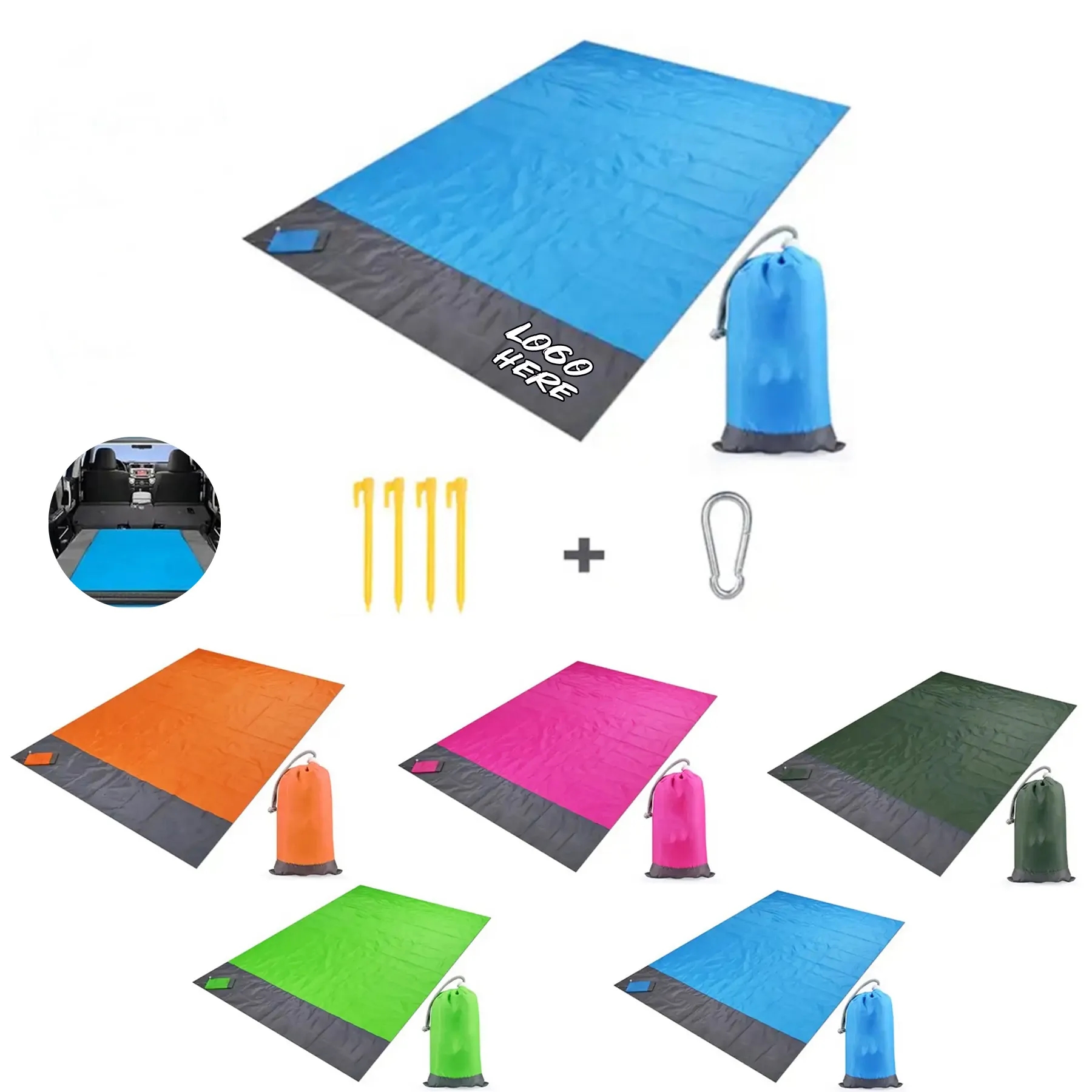 Waterproof Beach Mat Foldable Picnic Blanket With A Pouch 3