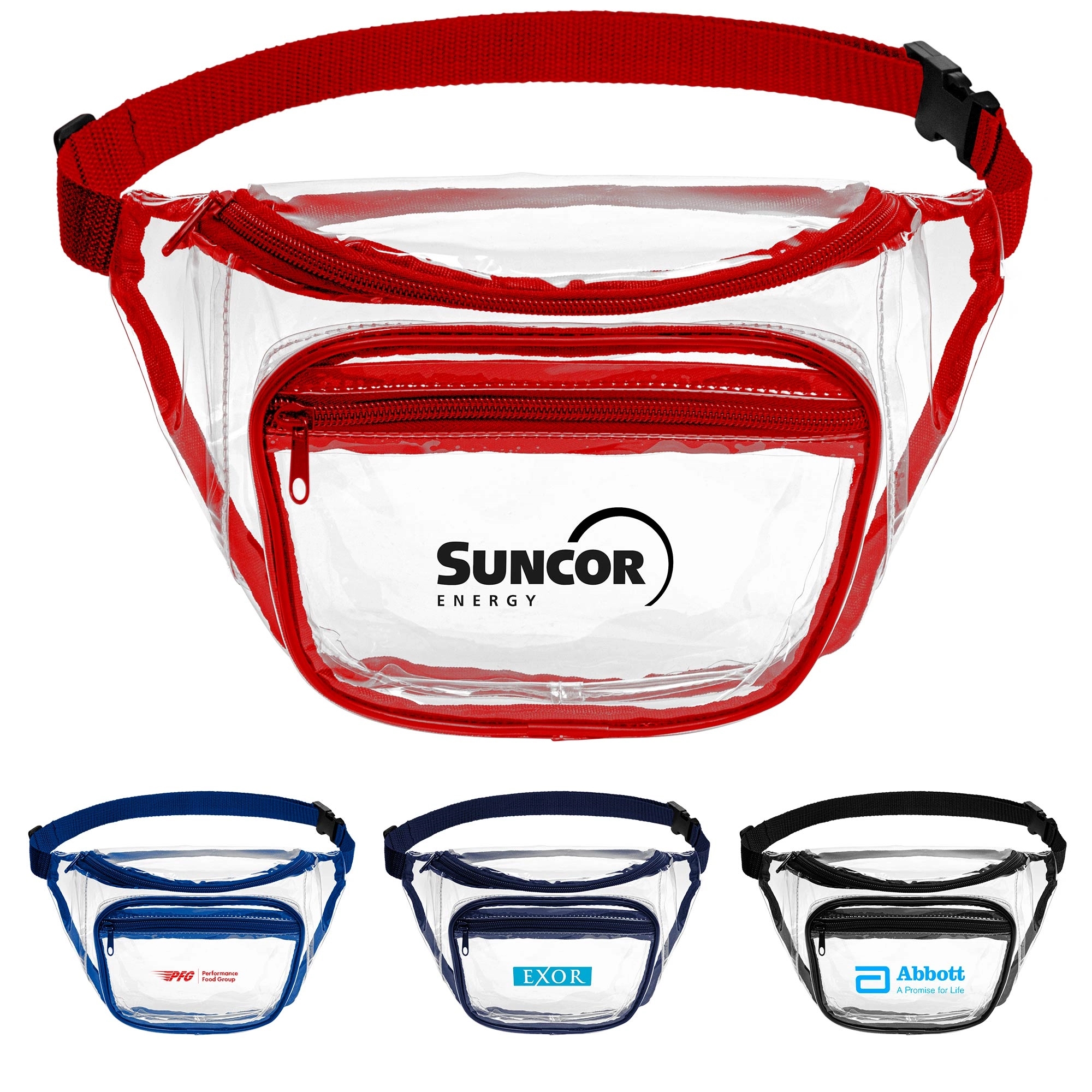 Clear PVC Fanny Pack with Dual Pockets - Large 6