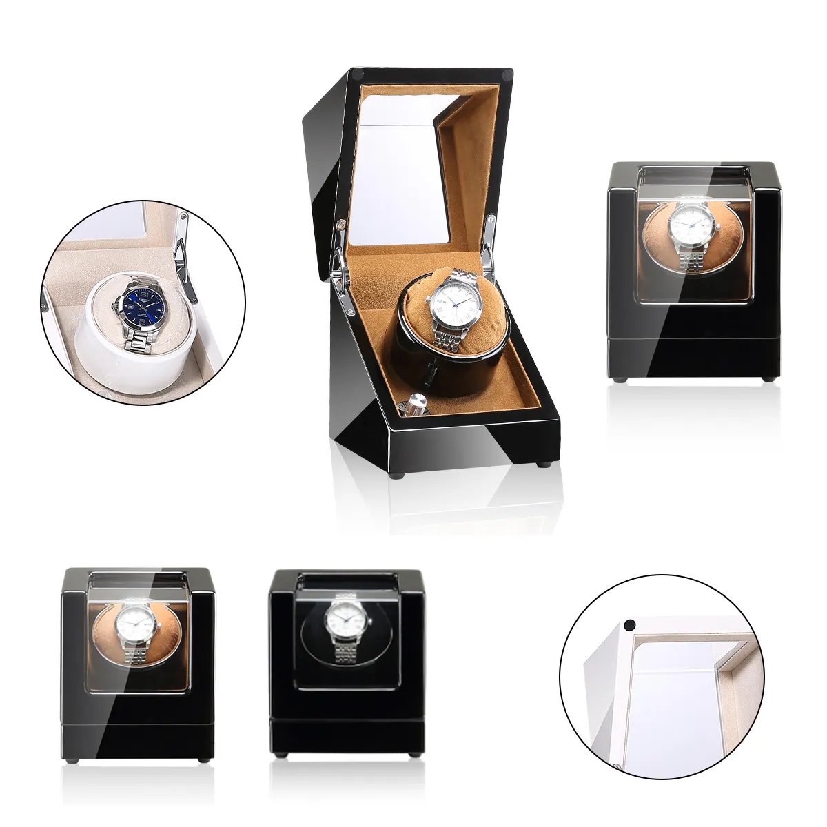 High Gloss Single Watch Winder With Display Window 4