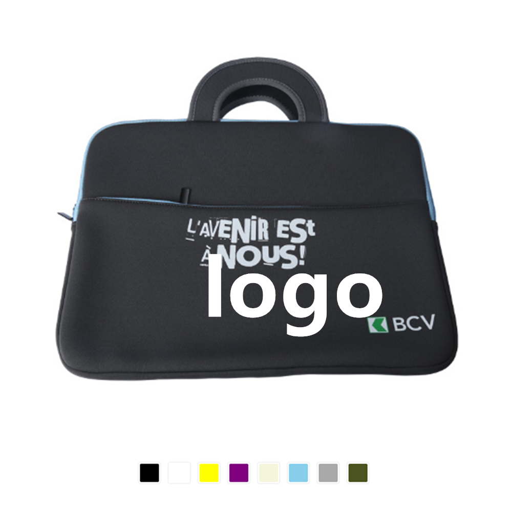Neoprene Two Tone Laptop Bag With Zipper Closure 5