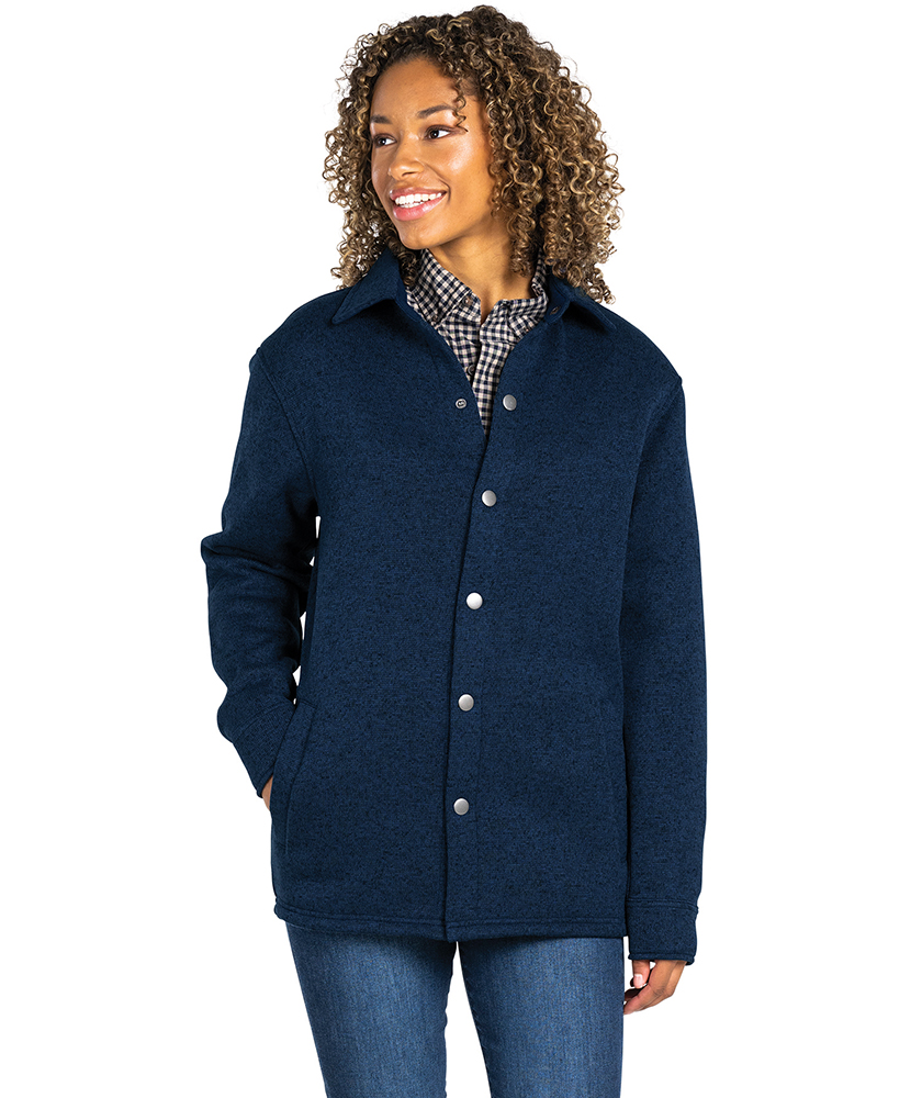 Heathered Fleece Snap Shacket 60