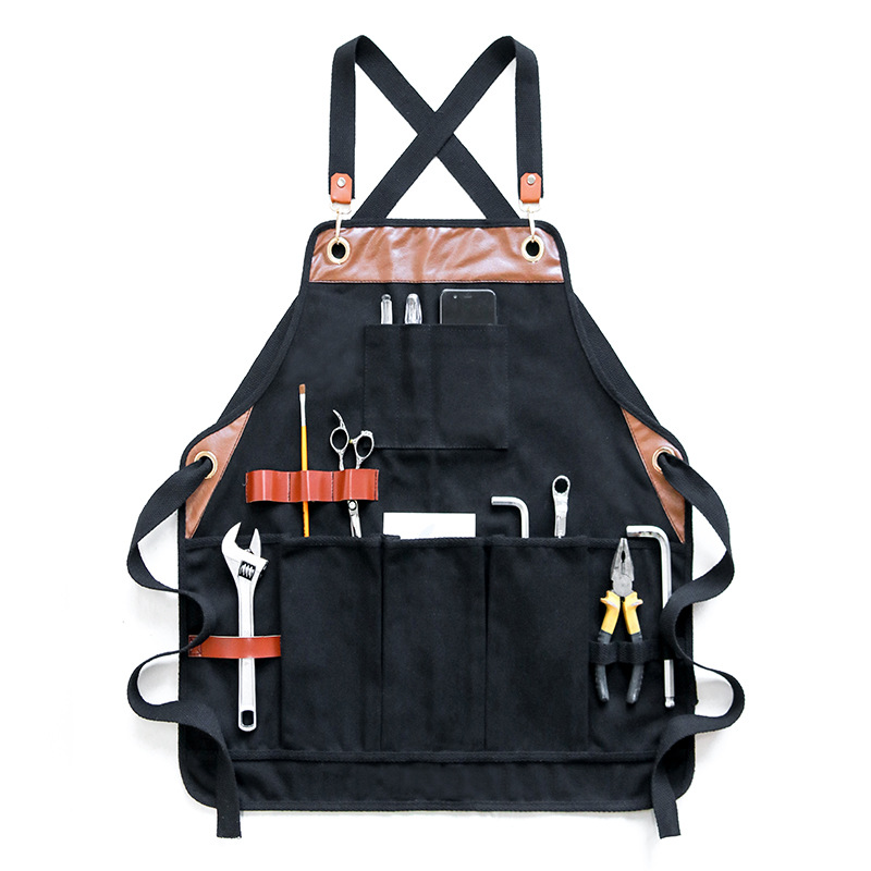 Chef Customized Sleeveless Adjustable Strap Aprons for Men Women / Large Pockets 5