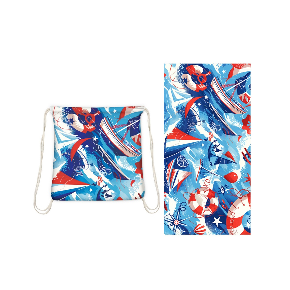 2 in 1 Foldable Printed All in One Beach Towel Travel Blanket 4