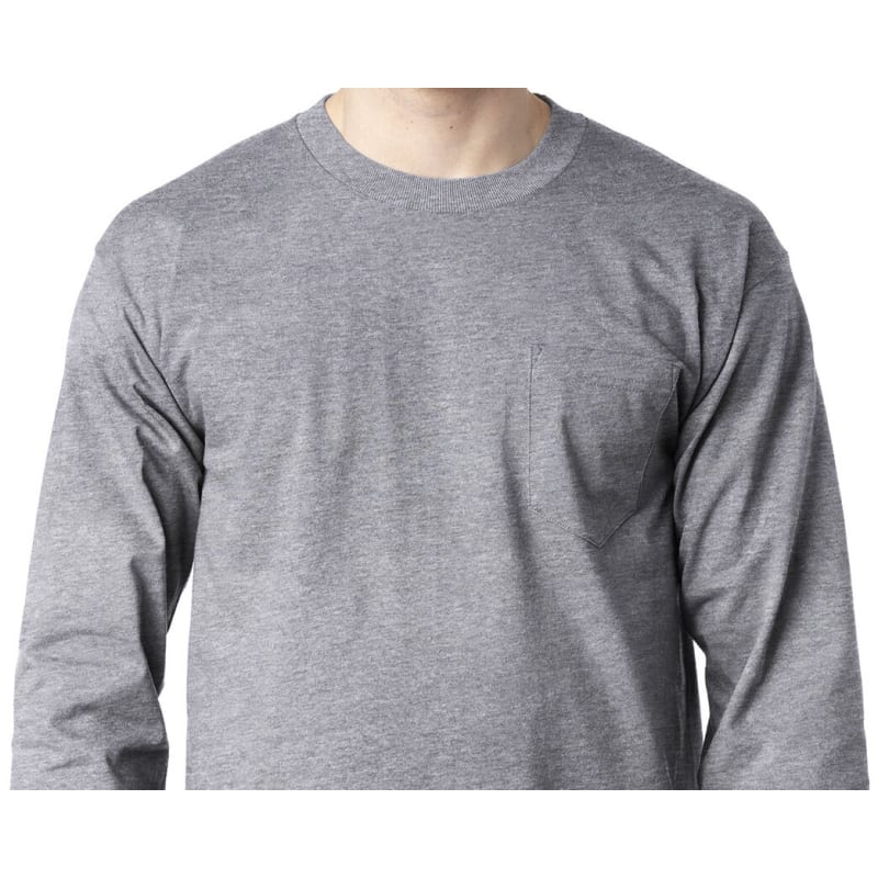 Bayside Adult 6.1 Oz., 100% Cotton Long Sleeve Pocket T-Shirt 8