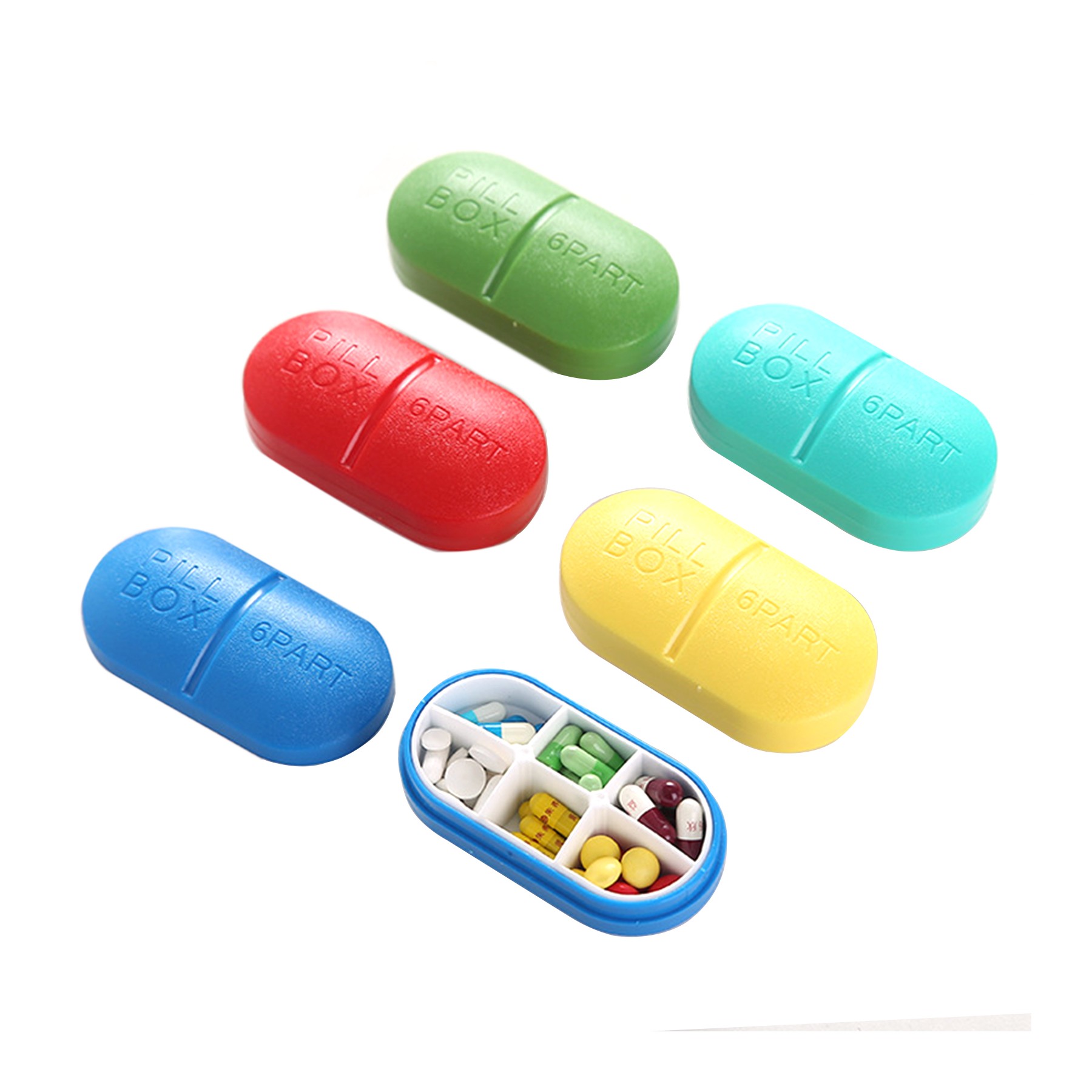 Oval Six-compartment Capsule Box 2