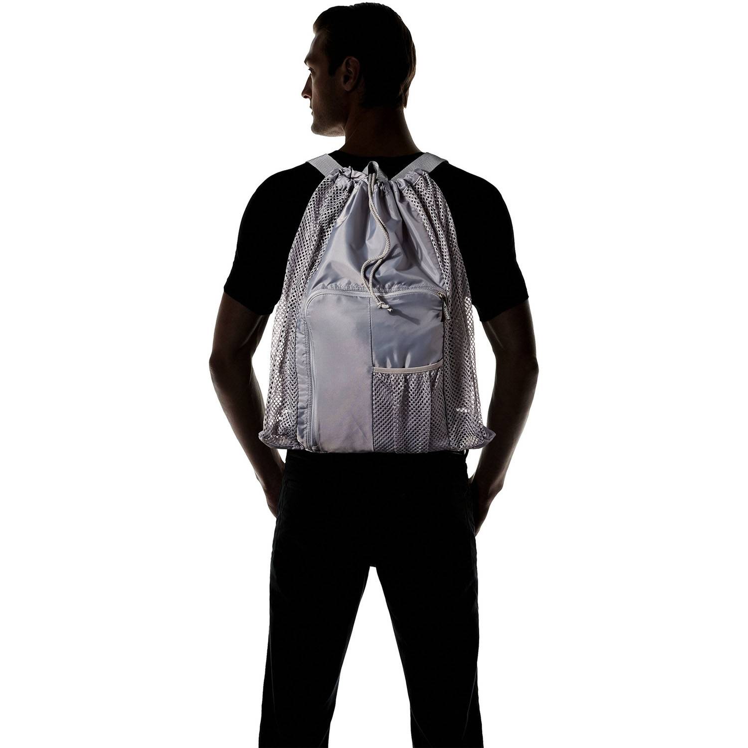 Breathable Mesh Polyester Drawstring Backpack for Sports 4