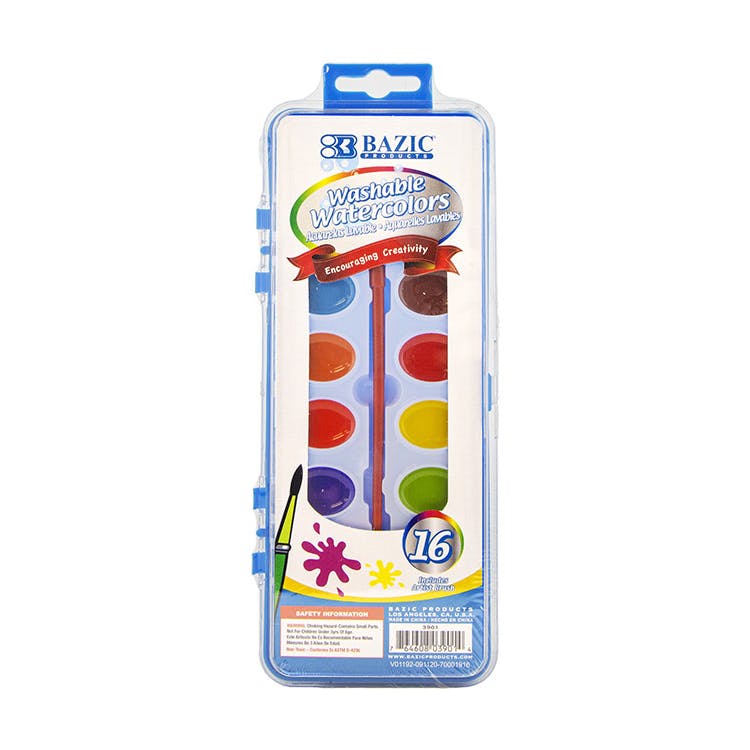 Watercolor Set with Brush - 16 Colors Washable 2