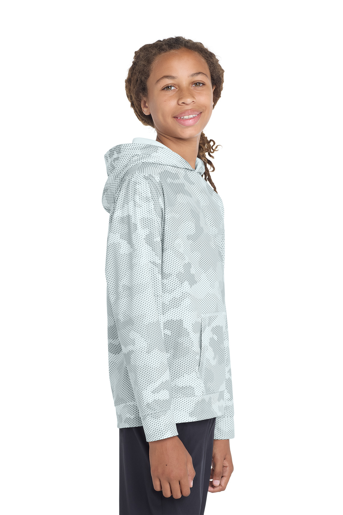 Sport-Tek Youth Sport-Wick CamoHex Fleece Hooded Pullover. YST240 2