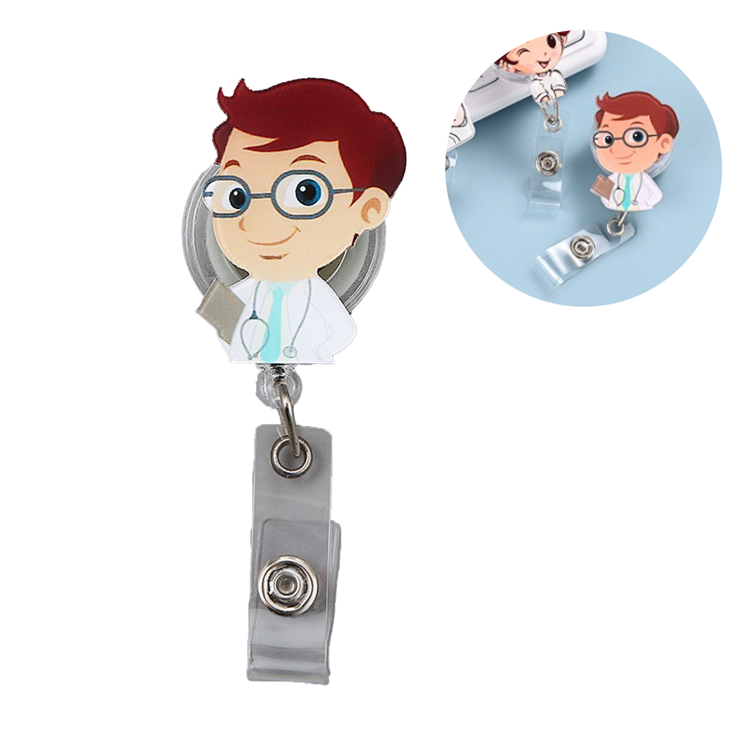 Custom Shape Retractable Acrylic Badge Reel Holder 3