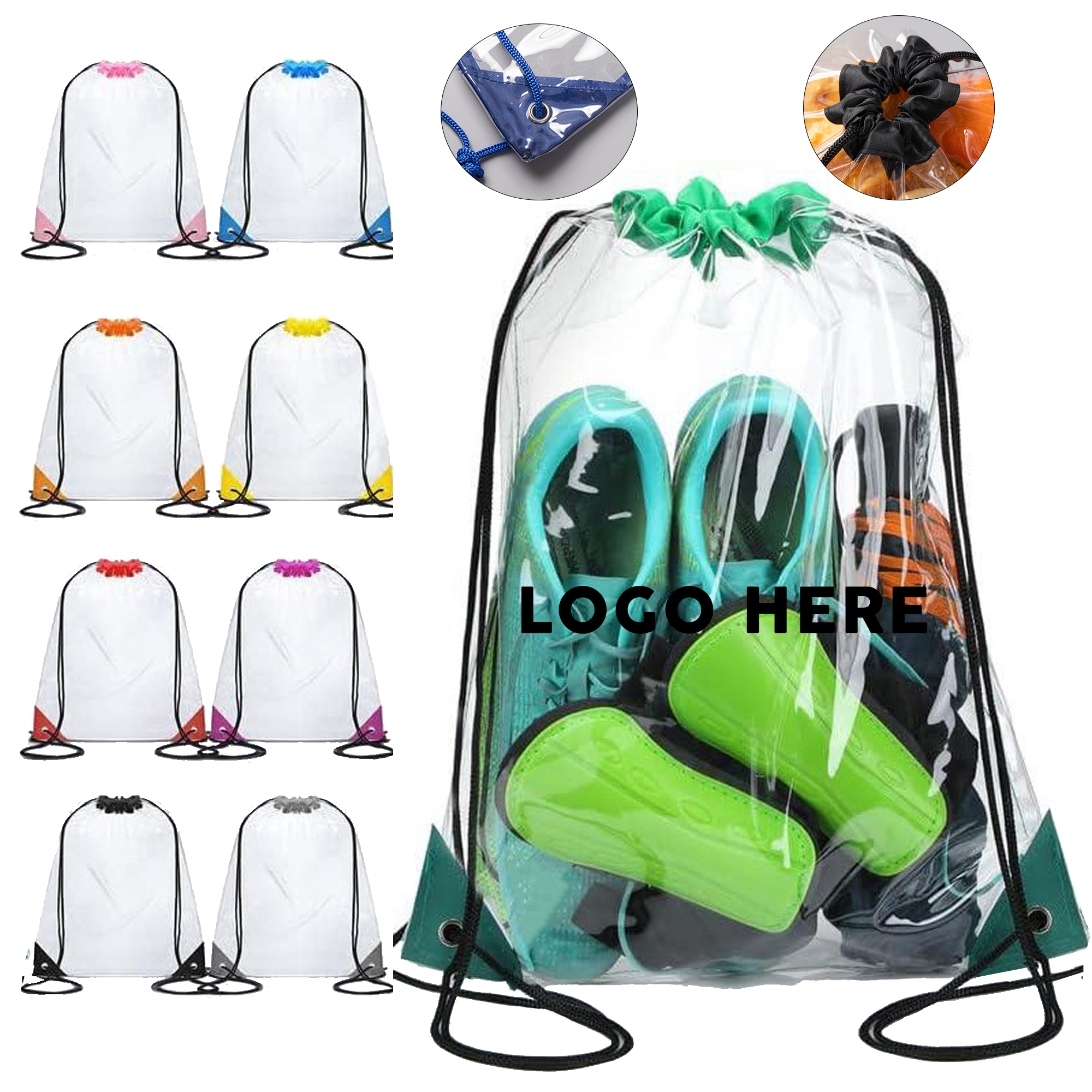 Clear PVC Drawstring Bag 1