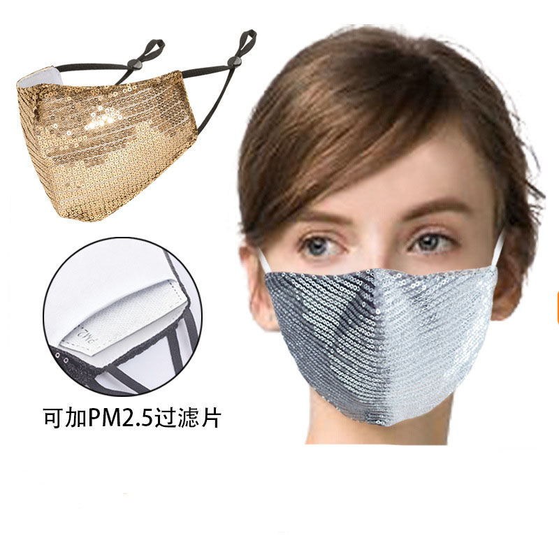 Washable Bling Sparkly Face Mask for Women 1